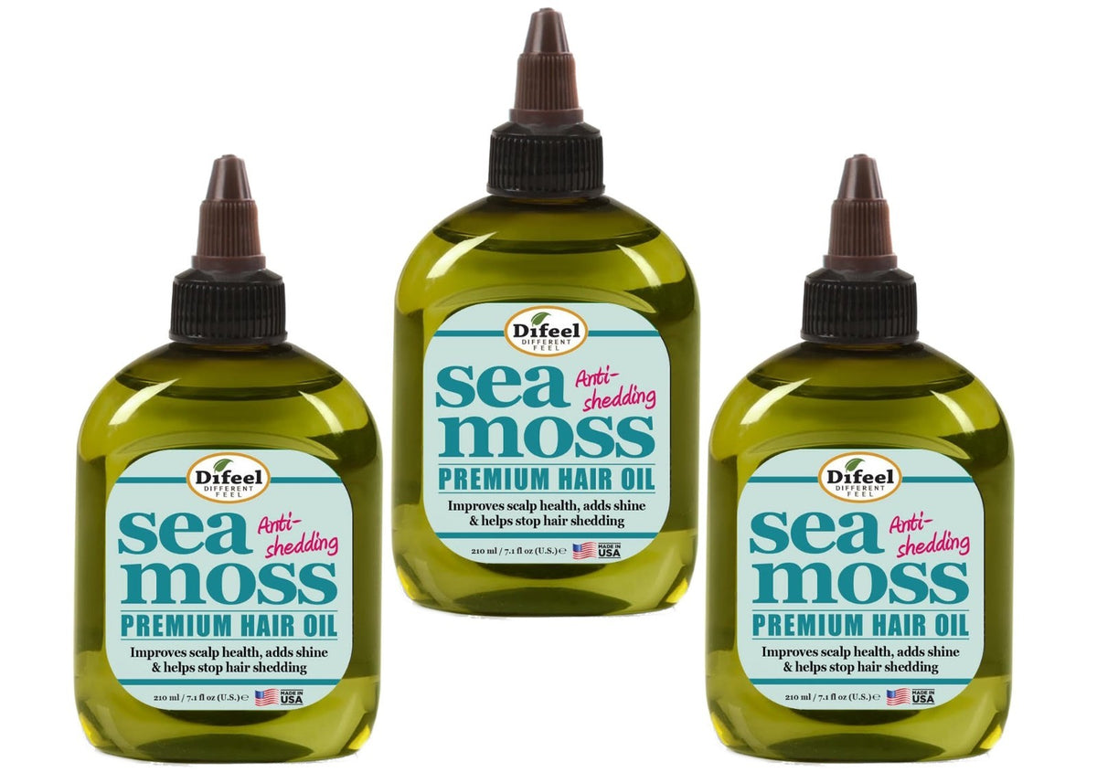 Anti-Shedding Hair Oil with Sea Moss - Nourishing Hair Treatment, 7.1 oz, Pack of 3