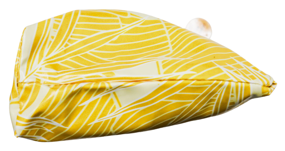 Travel Makeup Bag with Internal Zippered Compartment - Floral Yellow 13x8x4 Inches