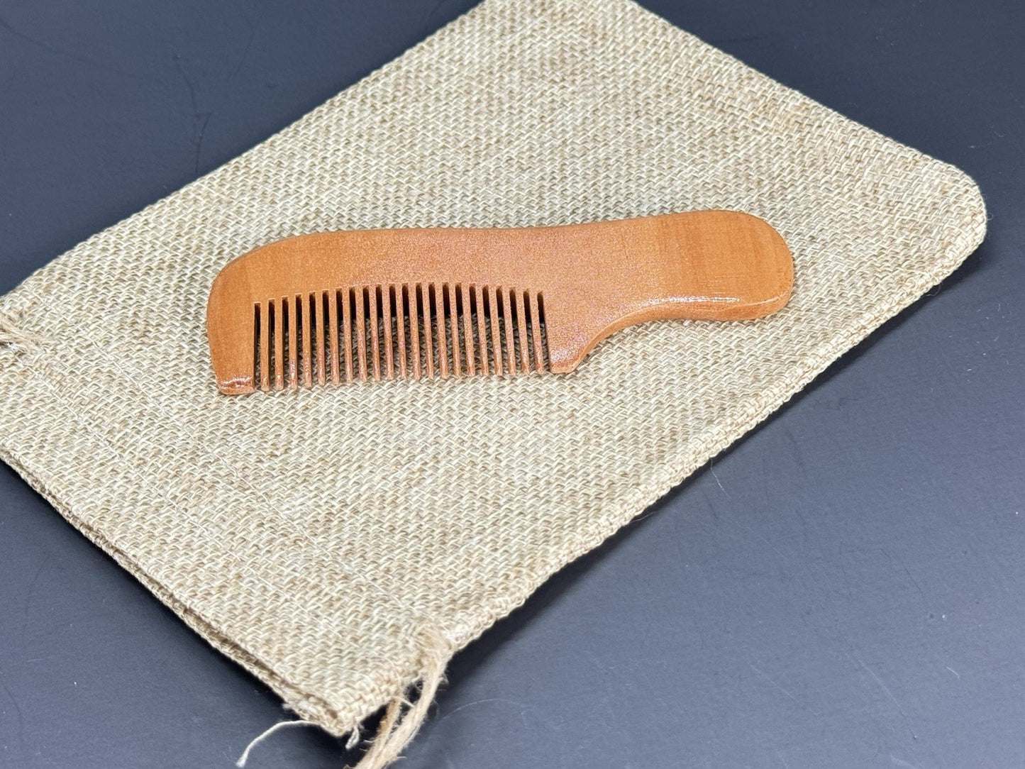 Men's Wooden Beard & Mustache Comb Set - Anti-Static Pocket Travel 2 Pack