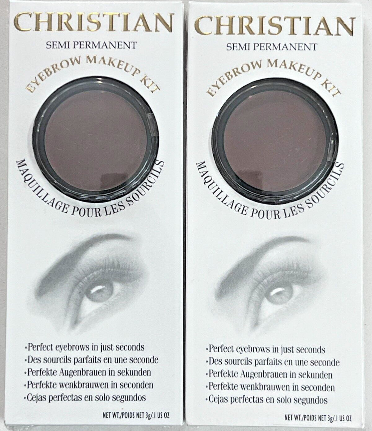 Semi-Permanent Eyebrow Makeup Kit with Stencils & Brush - Brown #2 Set