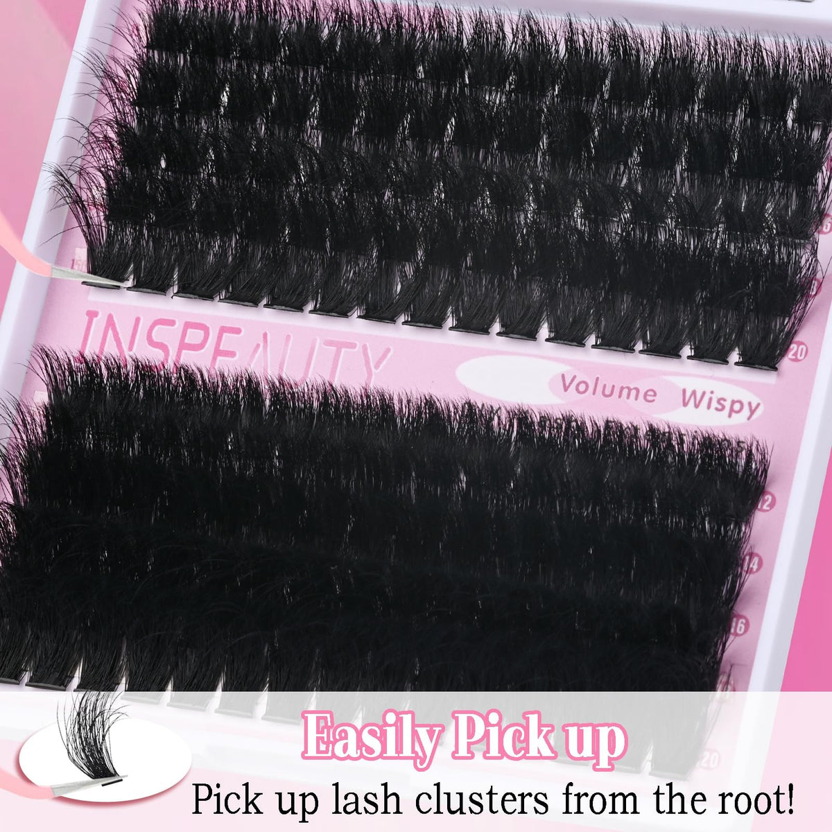 DIY Eyelash Clusters Kit with Bond & Seal - Thick Silk Lash Extensions