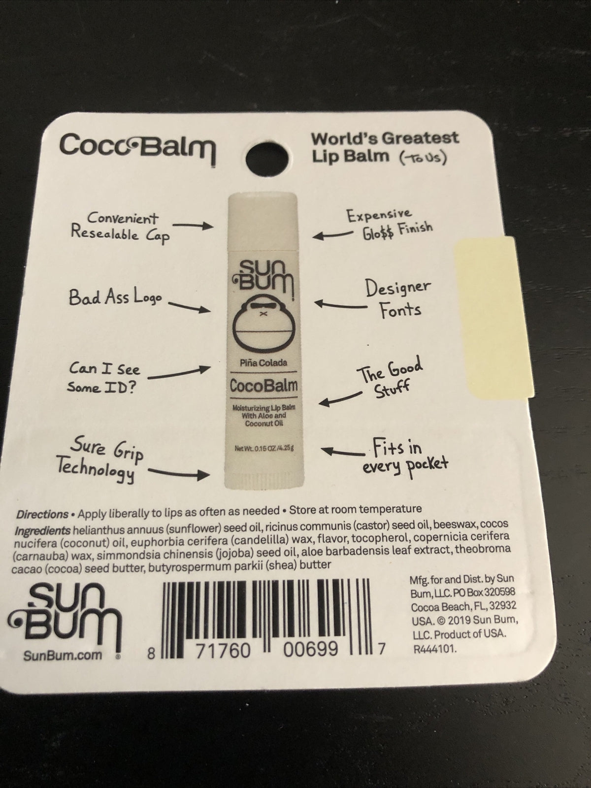 Coco Balm Lip Balm with Aloe and Coconut Oil - Pina Colada Flavor, Moisturizing Lip Treatment