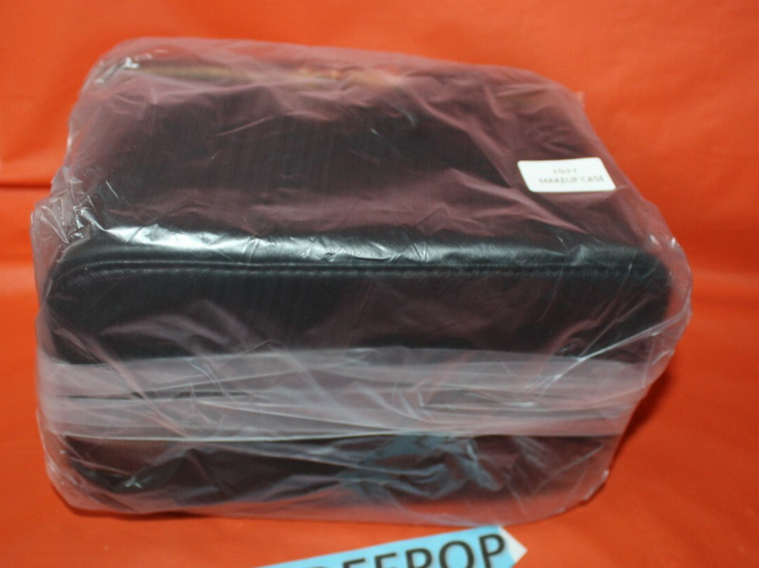 Makeup Storage Organizer Case Hard Zippered Box with Gold Accents