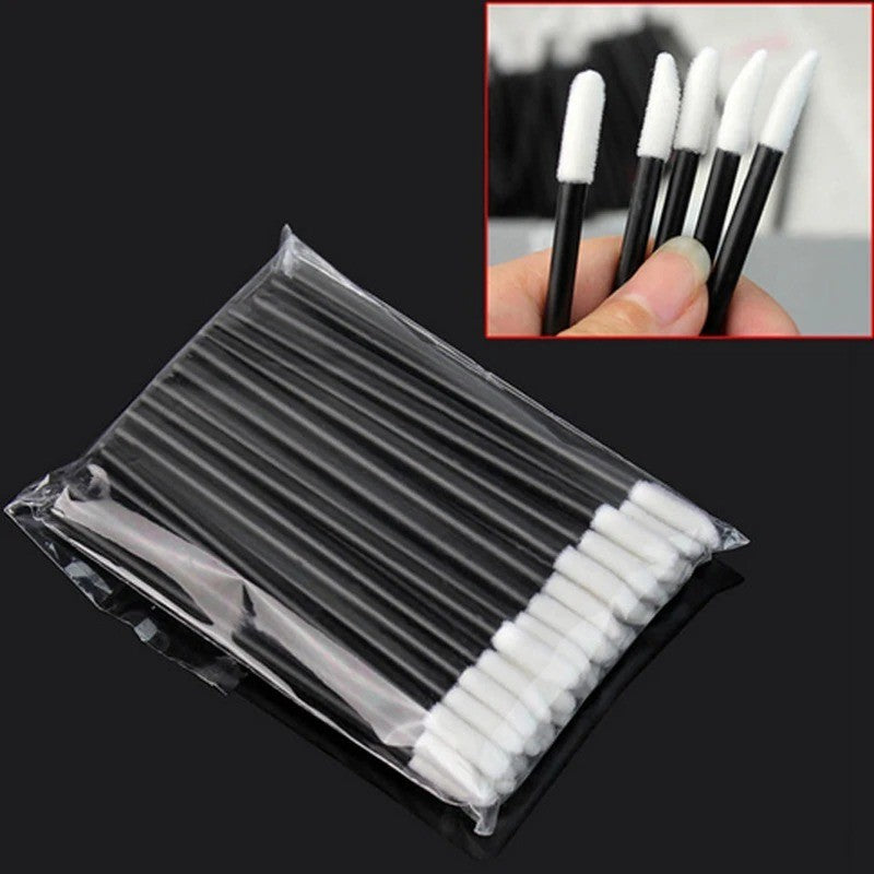 Disposable Lip Brushes 50-Pack Lipstick Gloss Applicators Makeup Tools