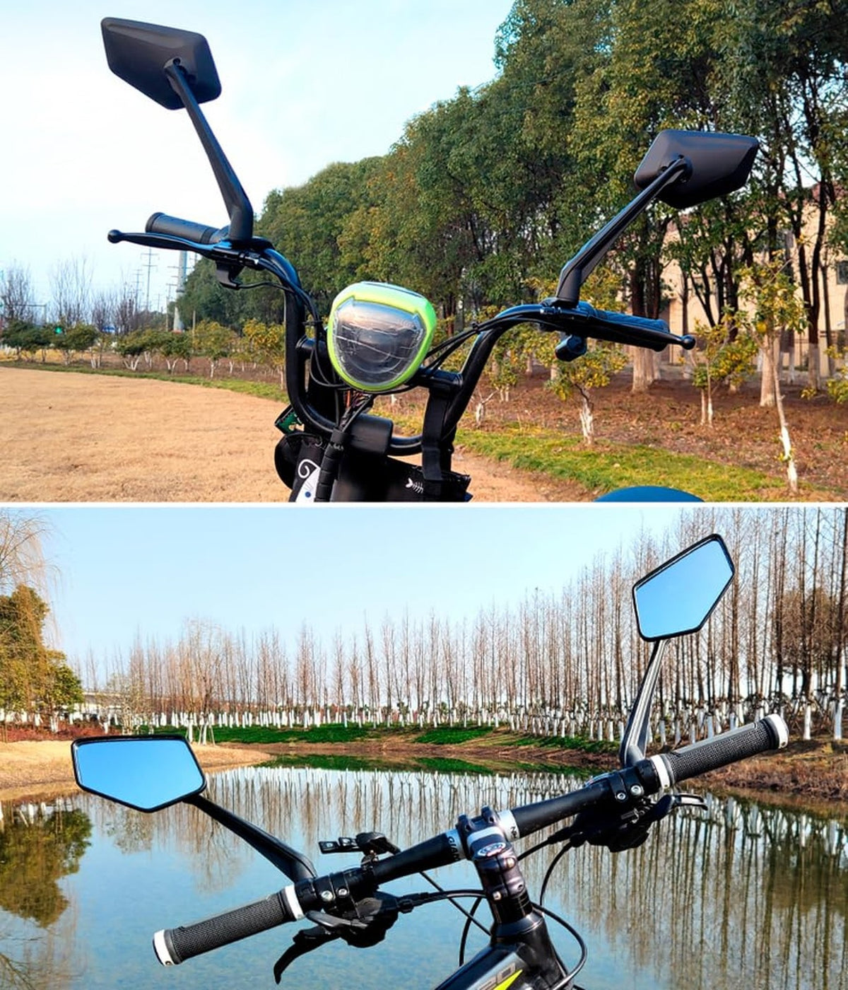 360° Rotatable Bicycle Mirror Handlebar Mount for E-Bikes & Mountain Bikes