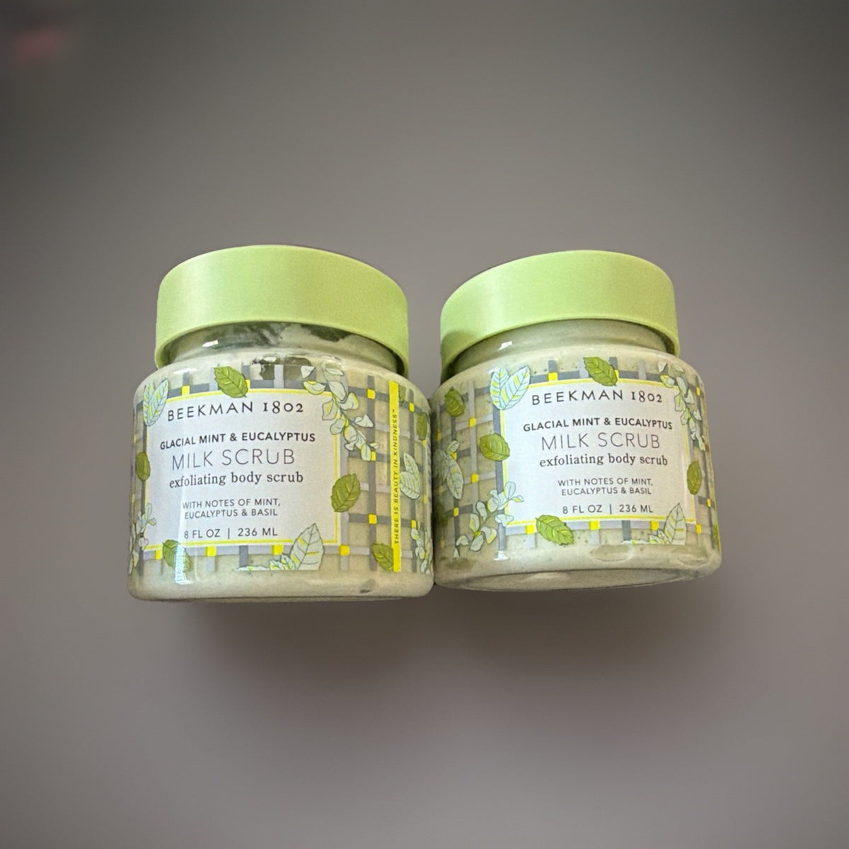 2pc Beekman Glacial Mint & Eucalyptus Milk Exfoliating Body Scrub 8oz
