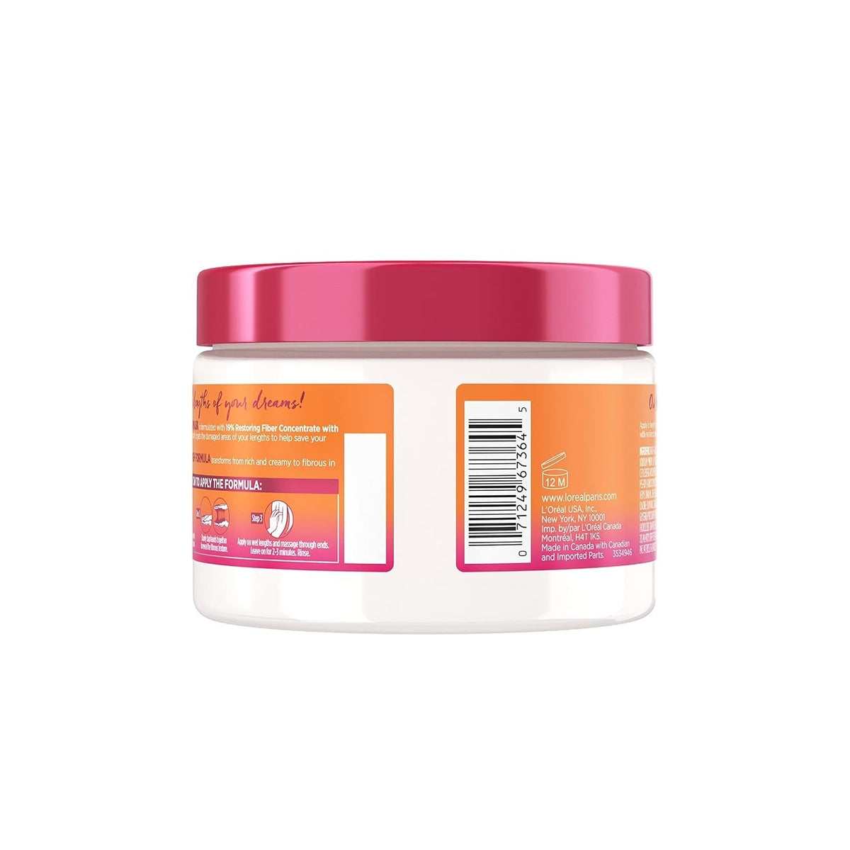 L'Oreal Elvive Dream Lengths Fiber Hair Mask - 2 Pack, Repair & Revive Damaged Hair