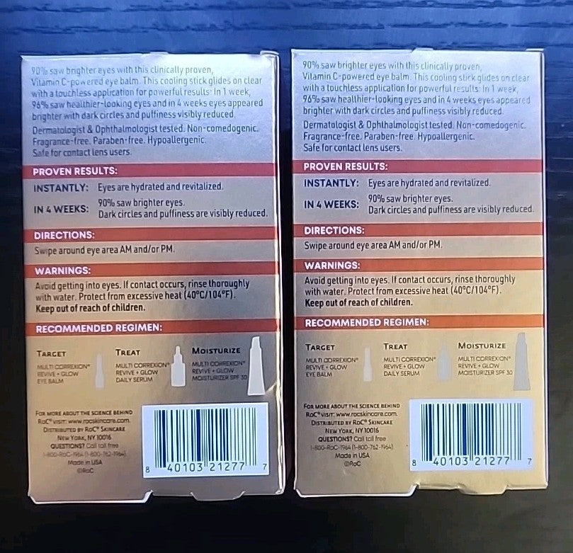 RoC Multi-Correxion Under Eye Balm Set - Revive & Glow, 0.14oz x 2