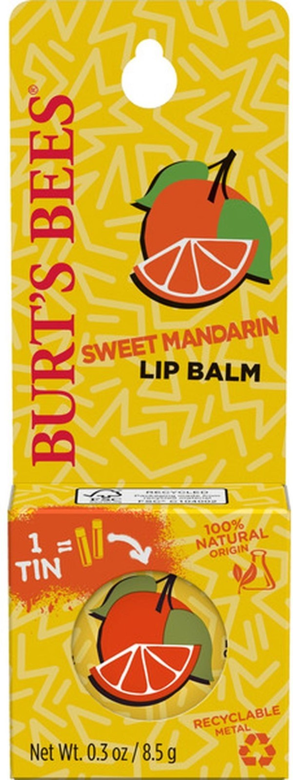 Limited Edition Burt's Bees Sweet Mandarin Lip Balm Tin 0.3oz - Discontinued Collectible