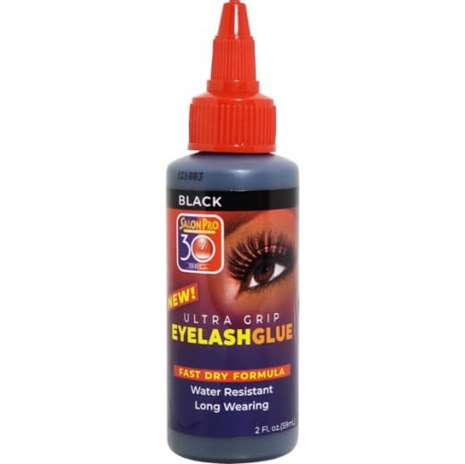 Black Eyelash Glue, 30 Second Bond, Professional Lash Adhesive - 2 oz