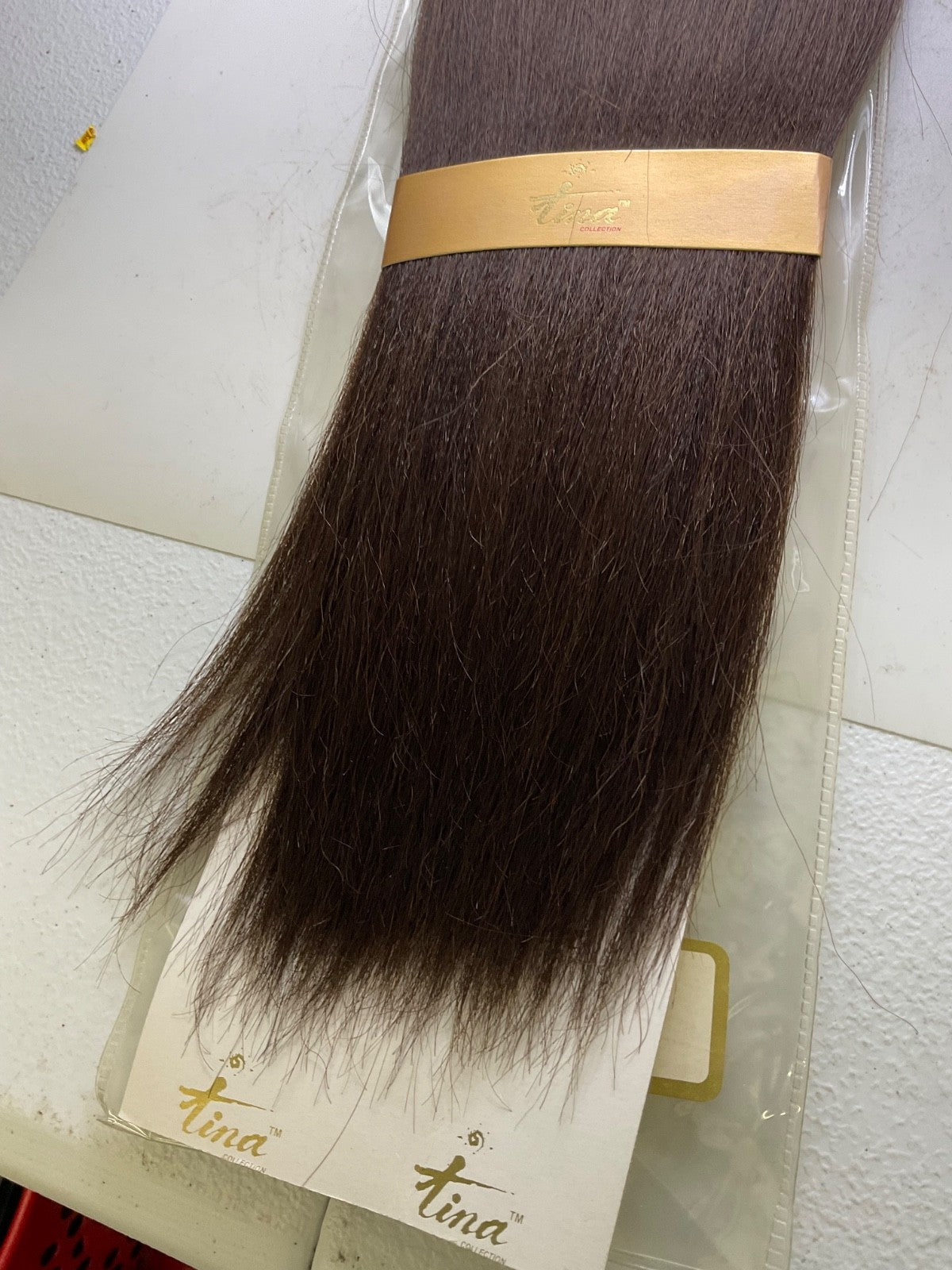 Human Hair Perm Weave 14-inch Yaki Style in Color 4 - Tina Collection