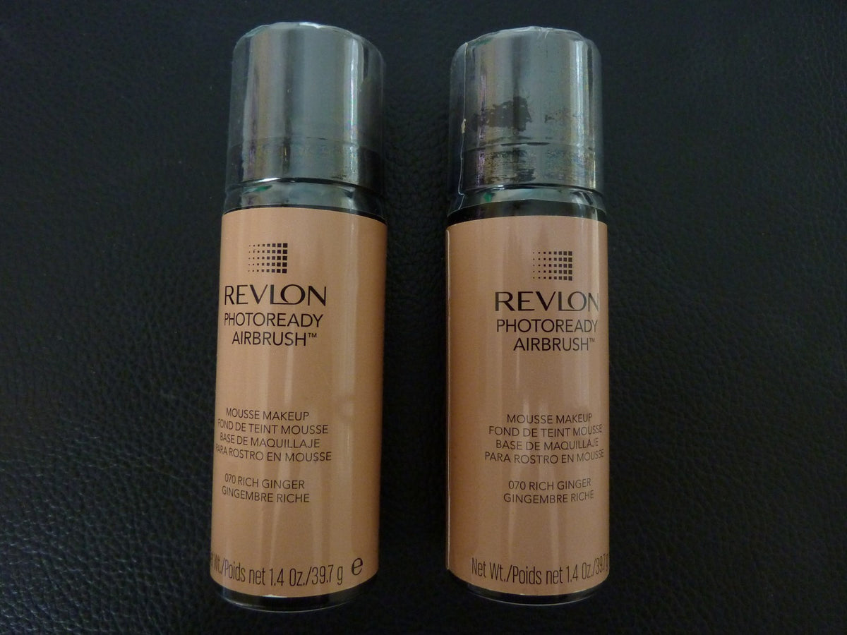 Revlon PhotoReady Airbrush Mousse Face Makeup Rich Ginger #070 - Pack of 2
