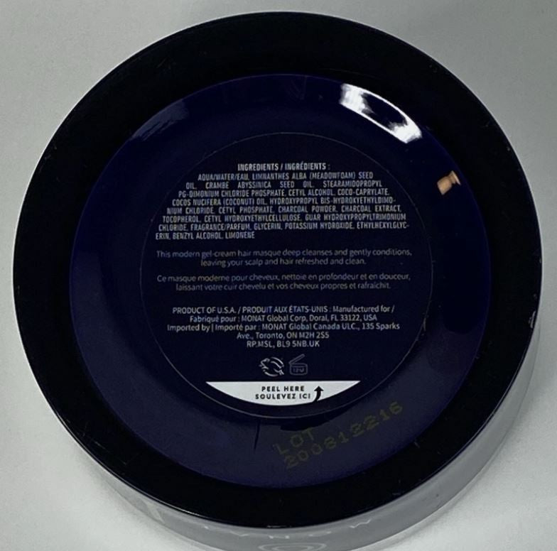 Charcoal Hair Masque Gel - Hydrating Deep Conditioner & Texturizer 4.2 oz