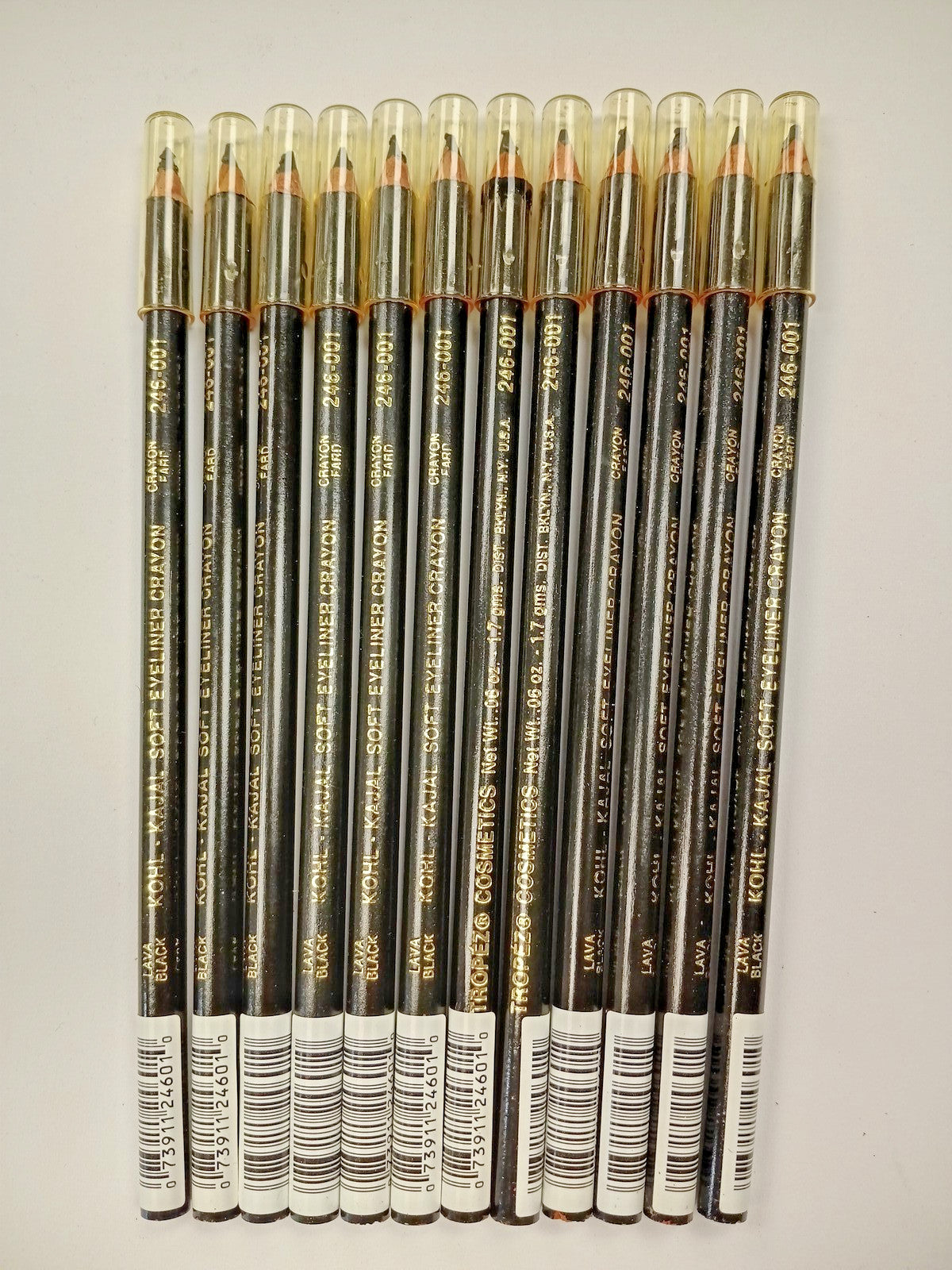 Tropez Kohl Kajal Soft Eyeliner Lava Black 12 Pack - Gentle Eye Makeup