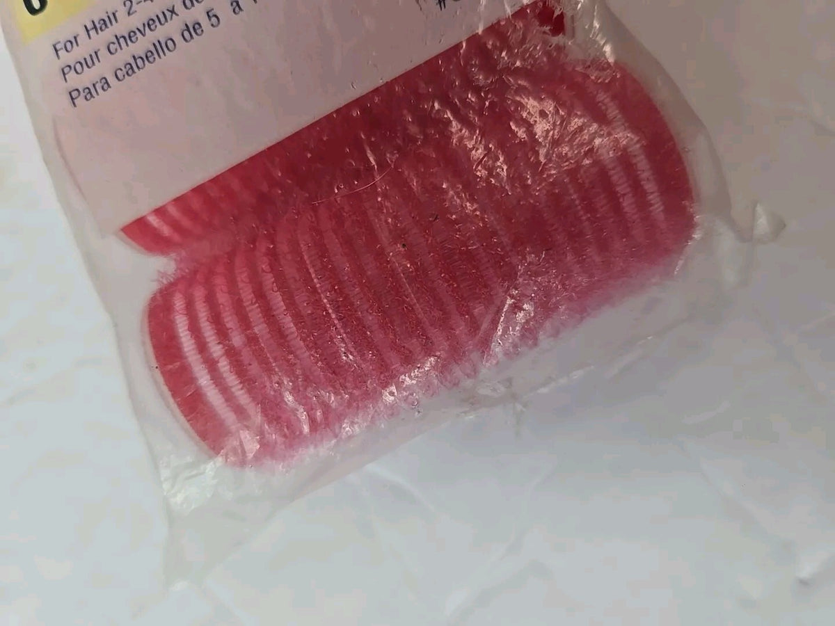 Pink Hair Curlers 6-Pack Self-Holding Rollers with 1 Inch Barrel