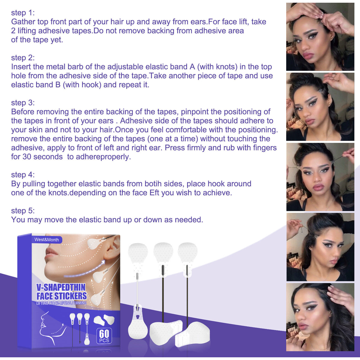 Face Lift Tape - Ultra-Thin Transparent V-Shaped Facial Lifting Sticker Patches