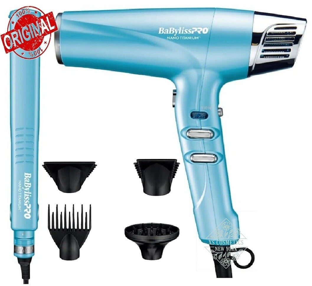 BaBylissPRO NANO TITANIUM DUAL IONICt 1-1/4″ FLAT IRON & DRYER -