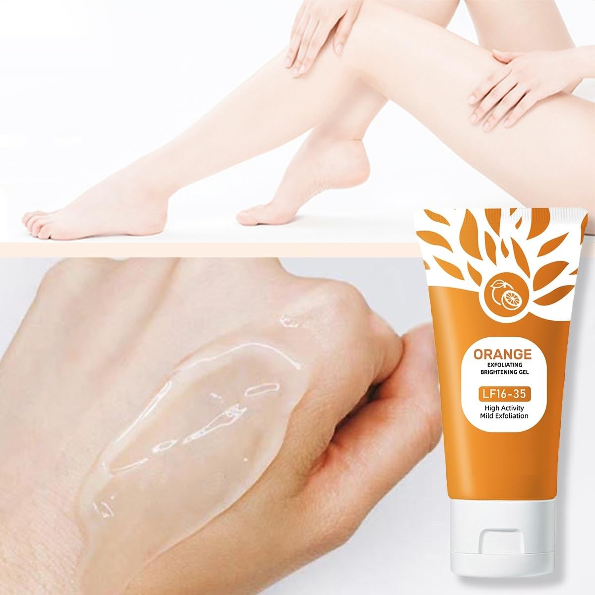 Orange Exfoliating Gel for Face and Body - Deep Cleansing & Hydrating, 3 Pack of 1 Fl Oz