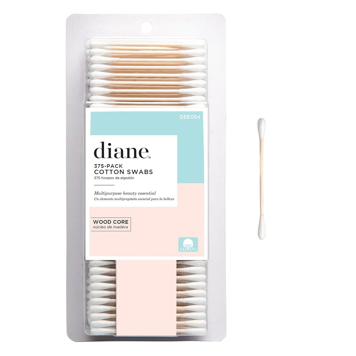 Cotton Swabs with Wooden Sticks - 375 Sterile Cotton Tips for Personal Care