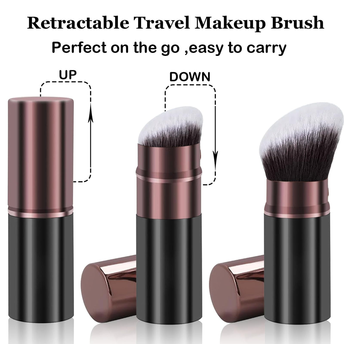 Retractable Kabuki Makeup Brush for Foundation & Face Blending