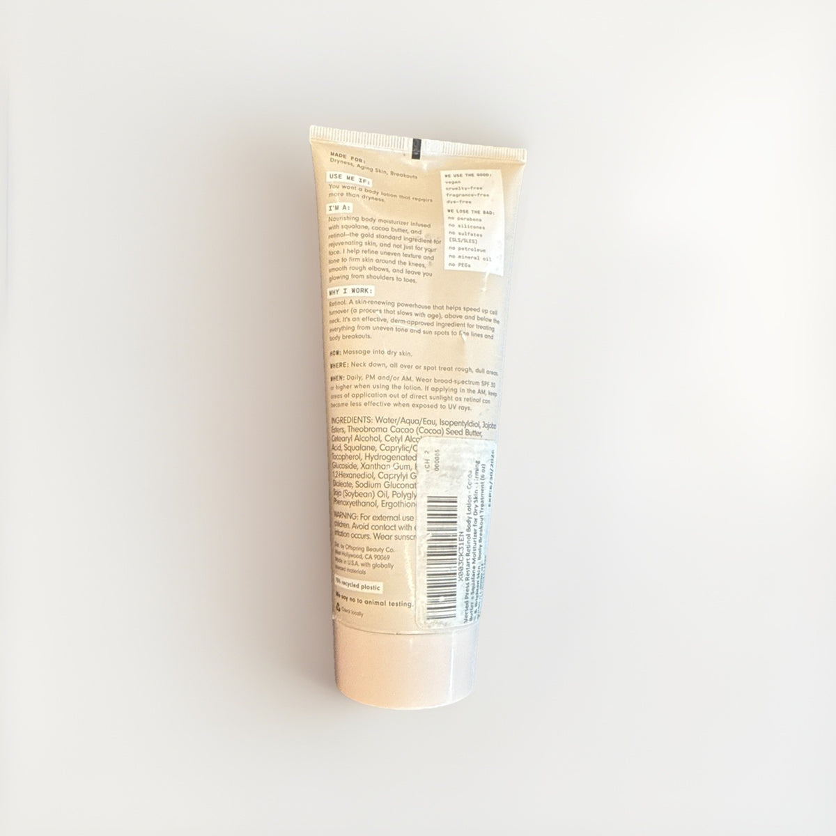 Gentle Retinol Body Lotion with Squalane & Cacao Butter 6oz