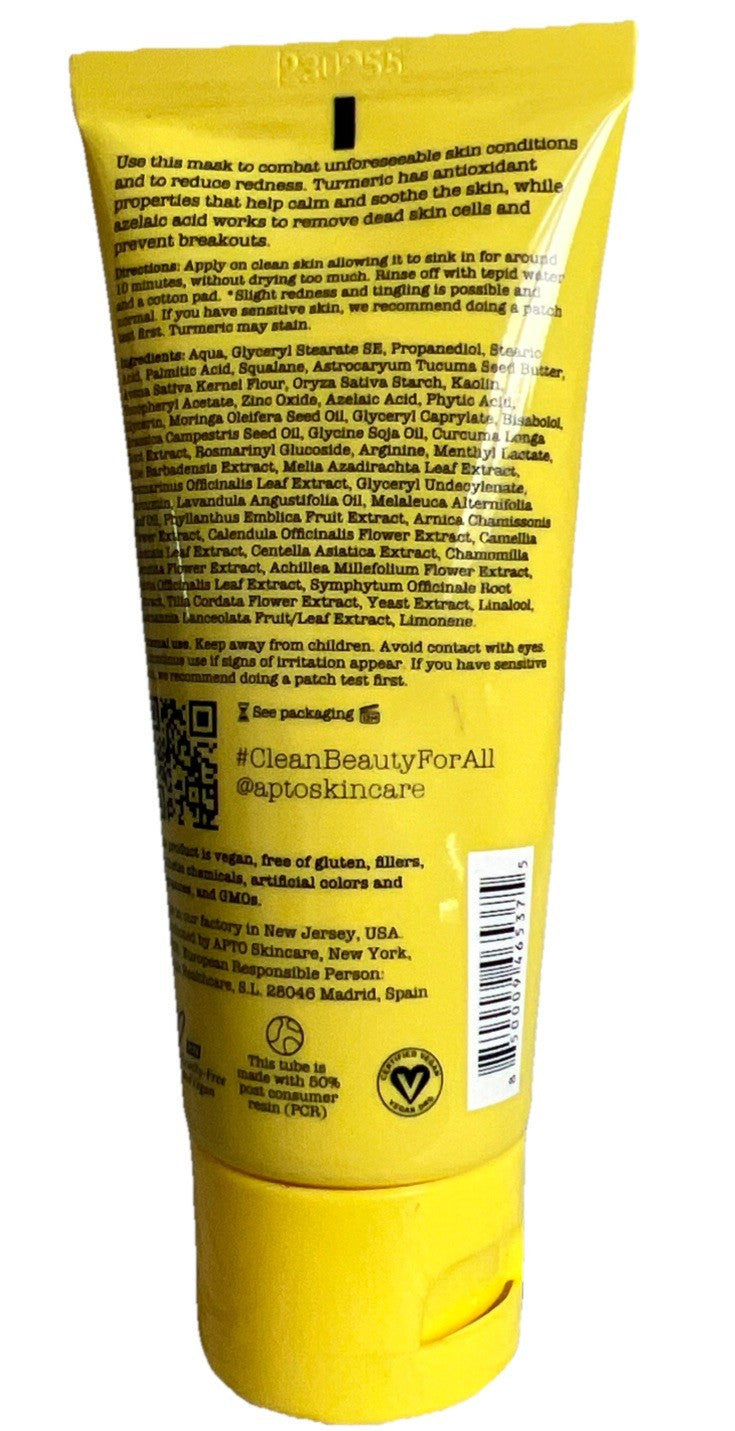 Turmeric Brightening Face Mask with Azelaic Acid - 2 Oz Skin Care Mask