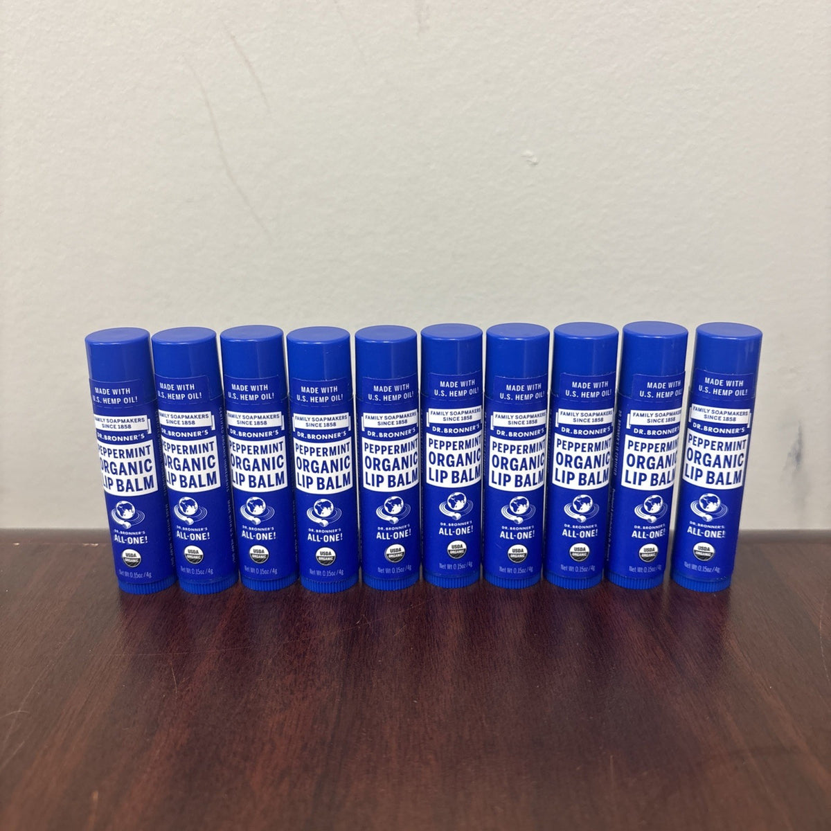 Organic Peppermint Lip Balm Set - 10 Pack Natural Moisturizer