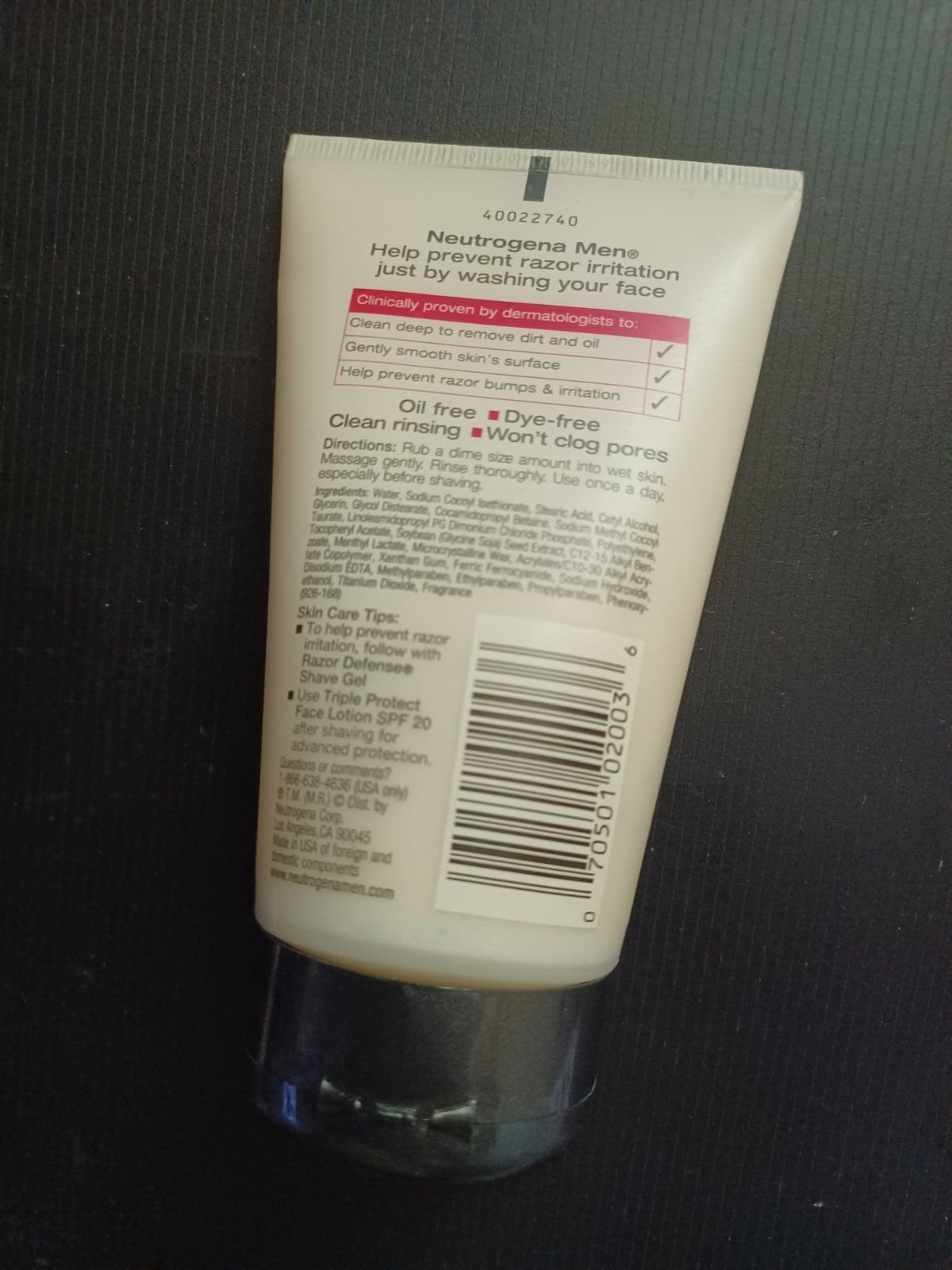 Neutrogena Men Razor Defense Face Scrub, Oil Free, Dye 4.2 fl oz