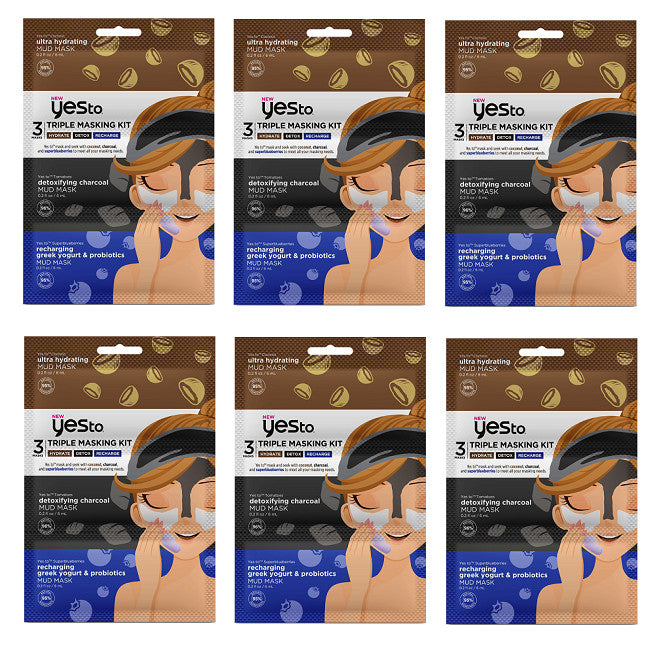 Triple Mud Mask Kit - Hydrate, Detox & Recharge (6 Pack)