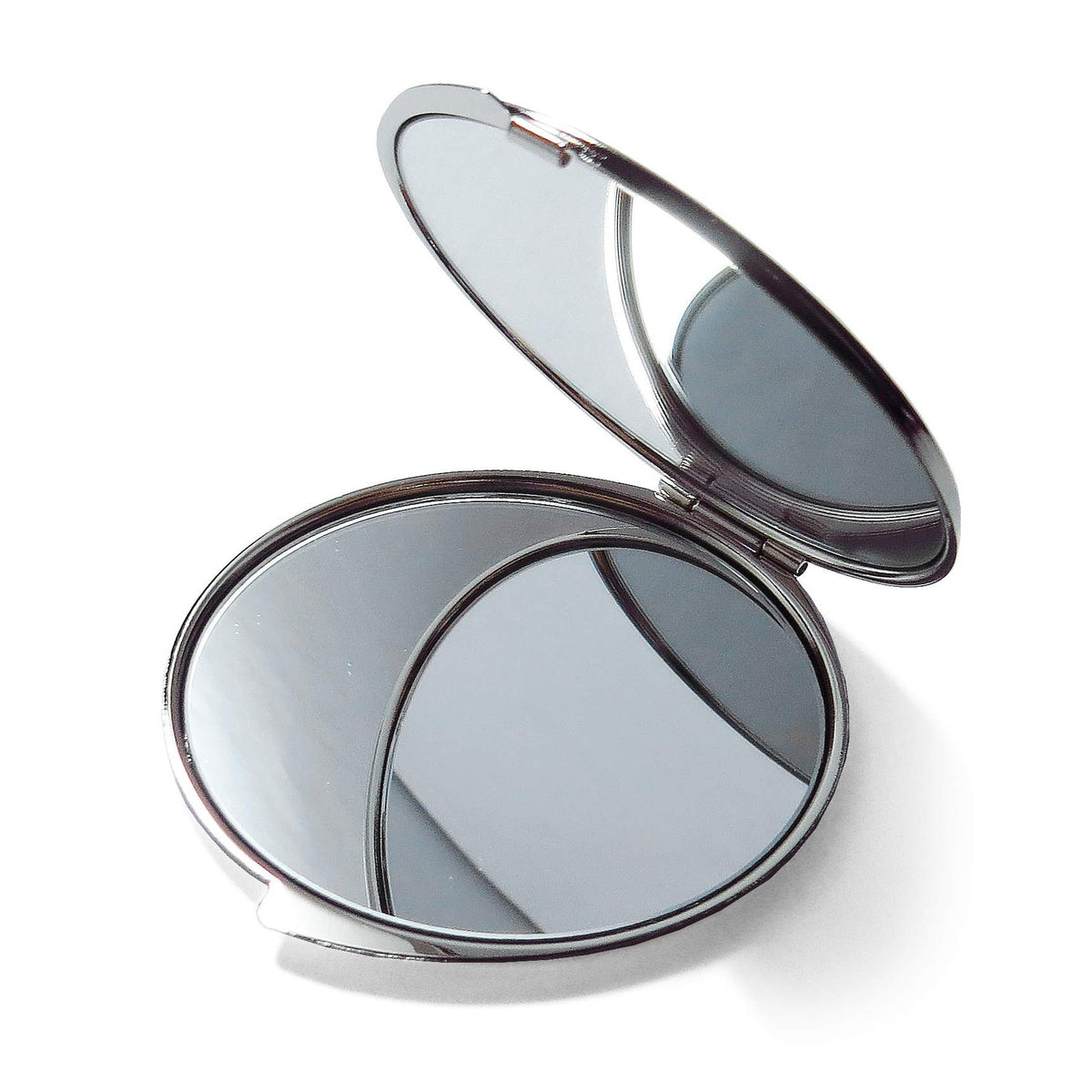 Pink Compact Folding Makeup Mirror with Magnification and Apricot Tree Flower Design