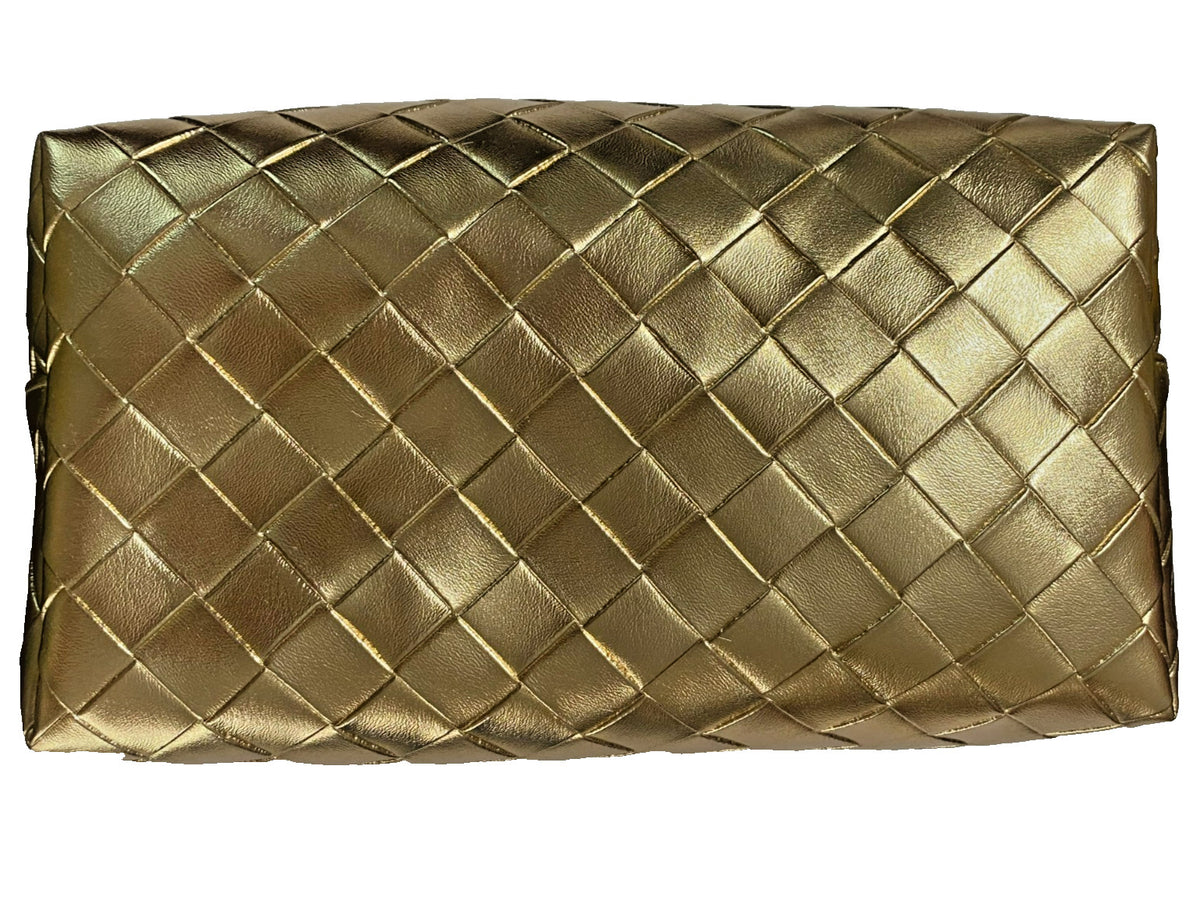 Metallic Gold Makeup Cosmetic Bag with Zipper - Bath & Body Works