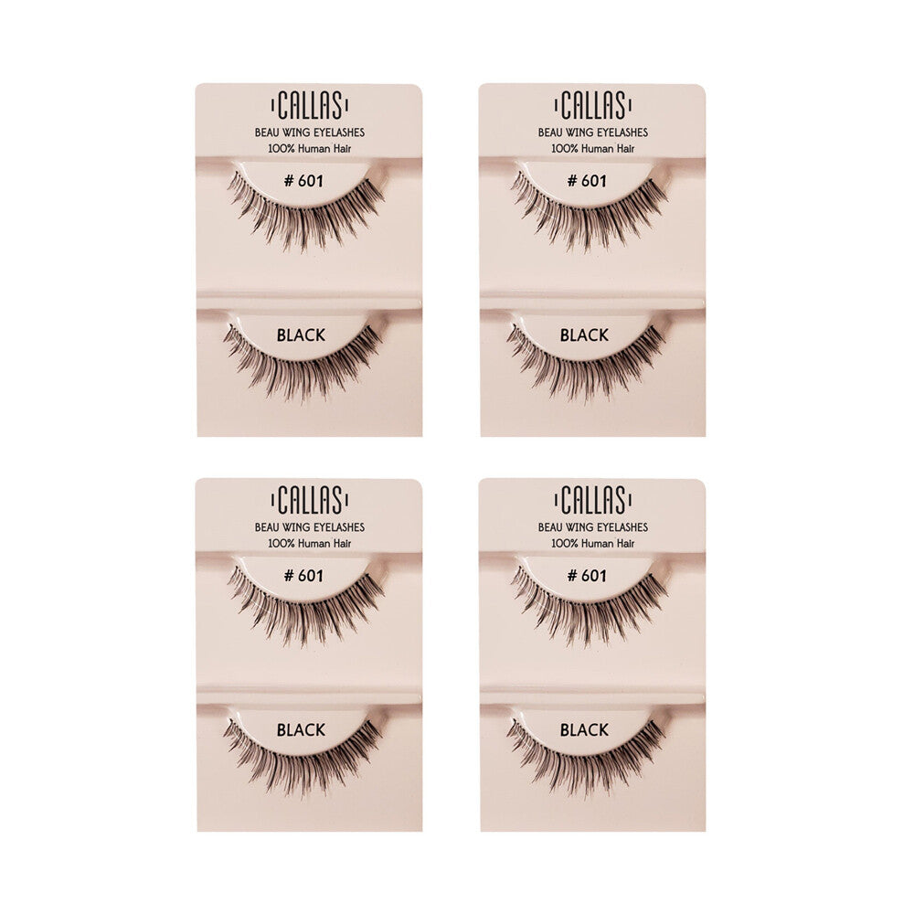 False Eyelashes 1 Pair, Pack of 4 Sets - Full, Thick, Natural Look