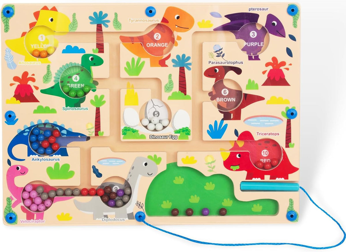 Educational Magnetic Color & Number Maze Toy for Kids Ages 3-6