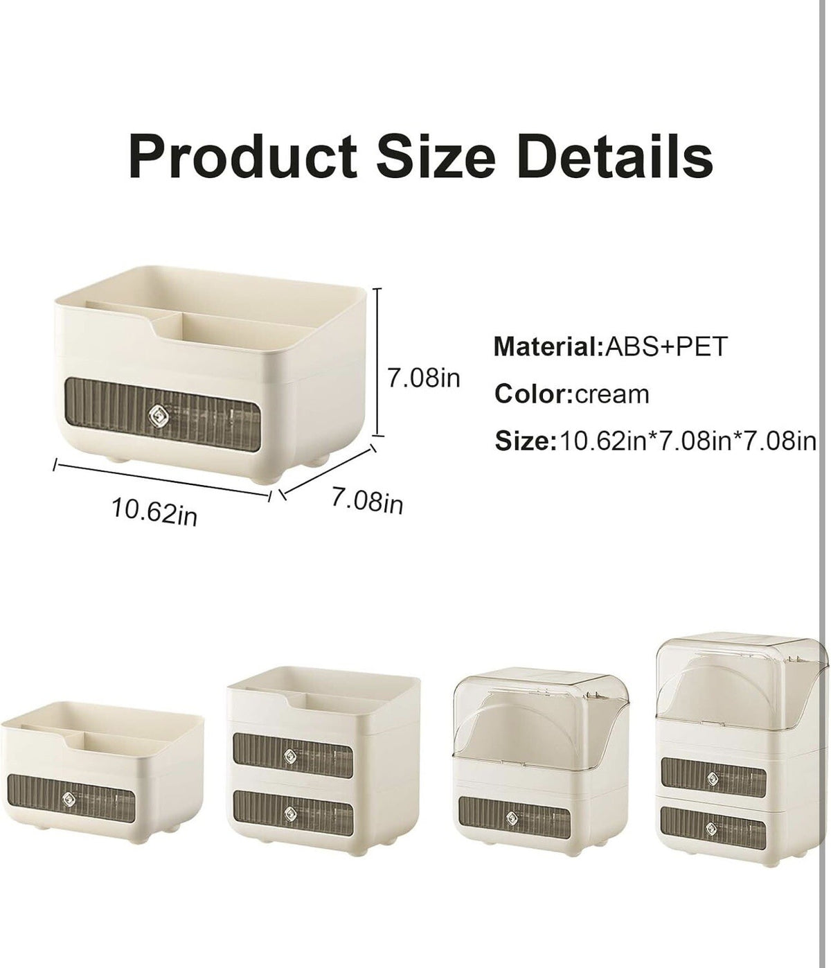 Makeup Organizer with Drawers and Compartments - Cosmetic Storage Box