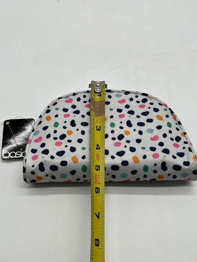 Women's Travel Cosmetic Bag with Multicolor Dot Print, 7-inch Toiletry Organizer