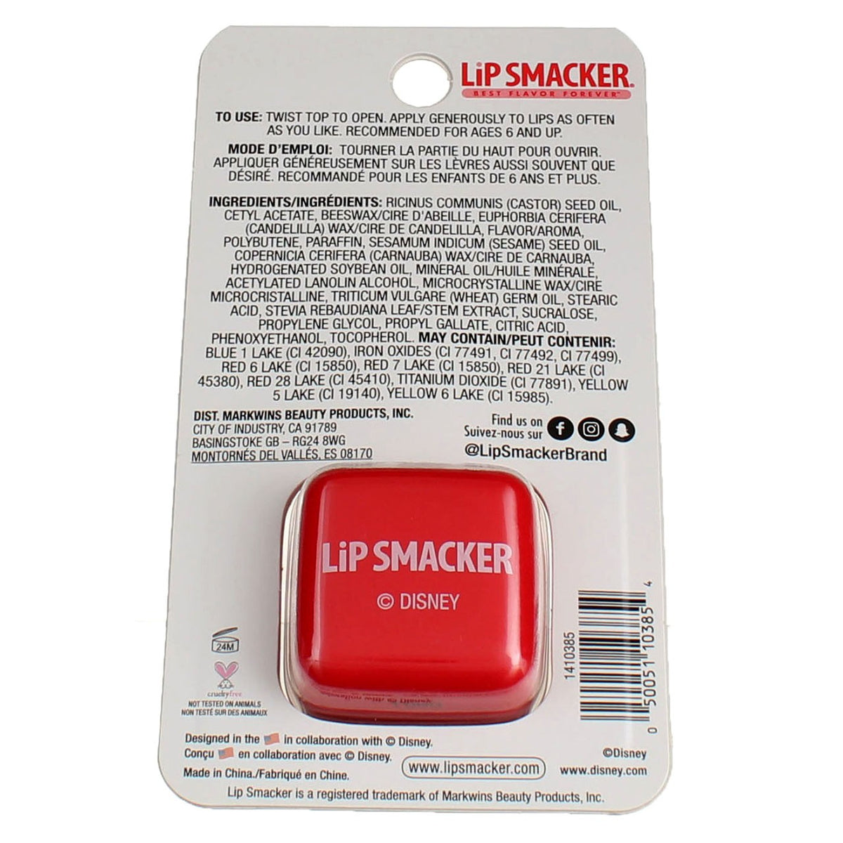 Minnie Mouse Lip Balm Cube Keychain - Cotton Candy Flavor