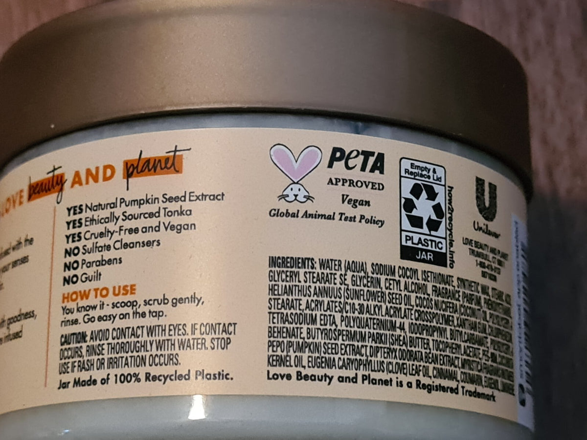 Beloved Love Beauty & Planet Pumpkin Tonka Whipped Body Scrub 10 oz