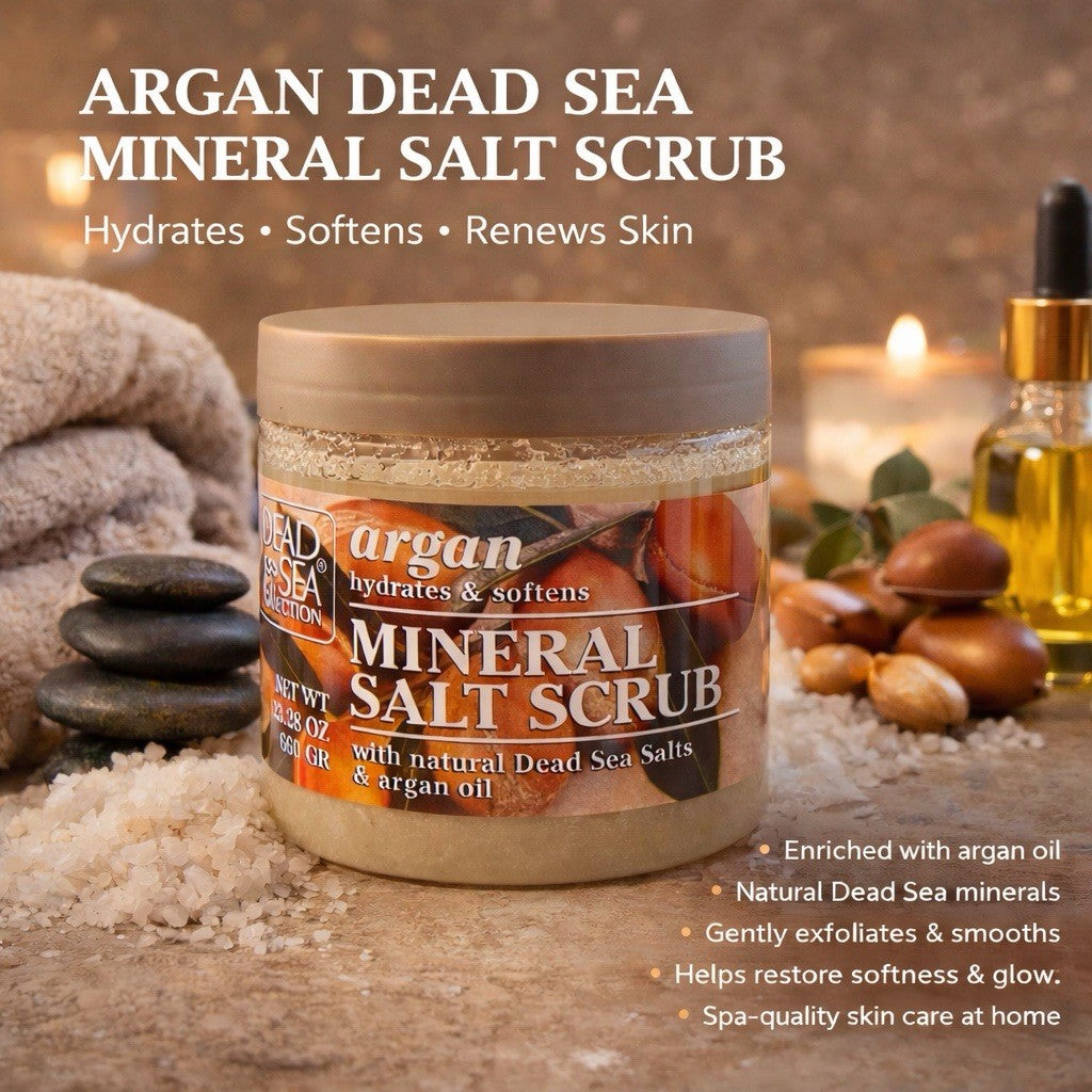 Dead Sea Collection Argan Exfoliating Glow Mineral Salt Scrub (23.28