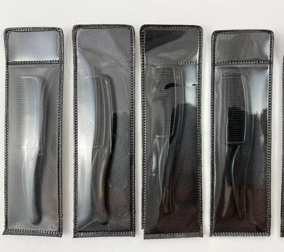 Mini Travel Beard Comb Set - 3 Inch Plastic Mustache & Facial Hairbrushes