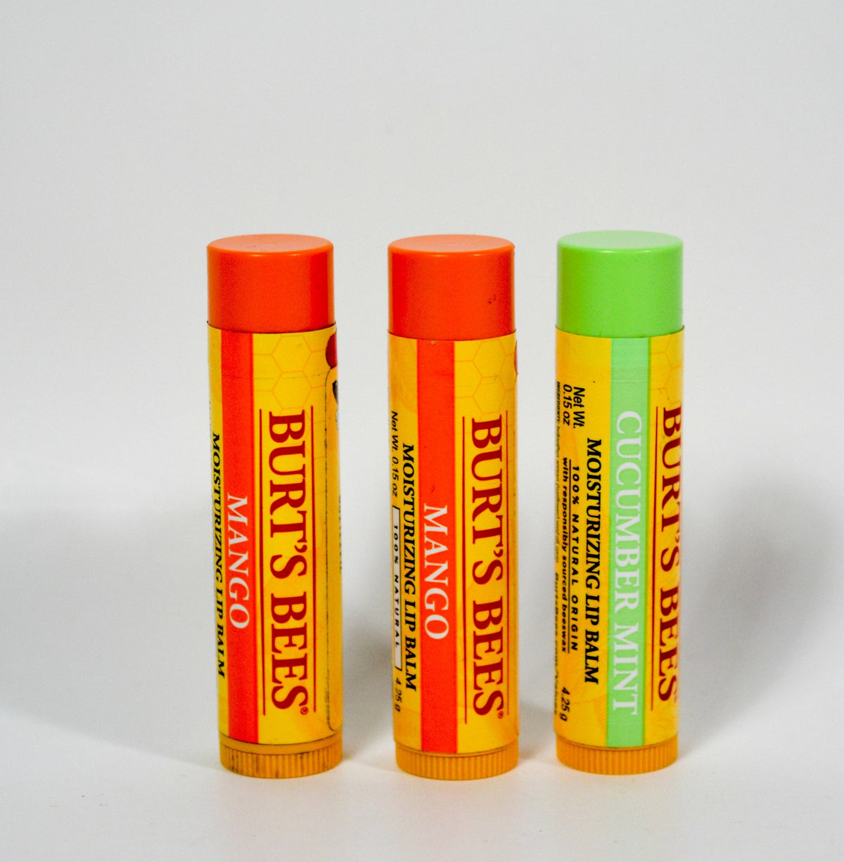 Burt's Bees Lip Balm Set - Mango & Cucumber Mint, 0.15 oz Each
