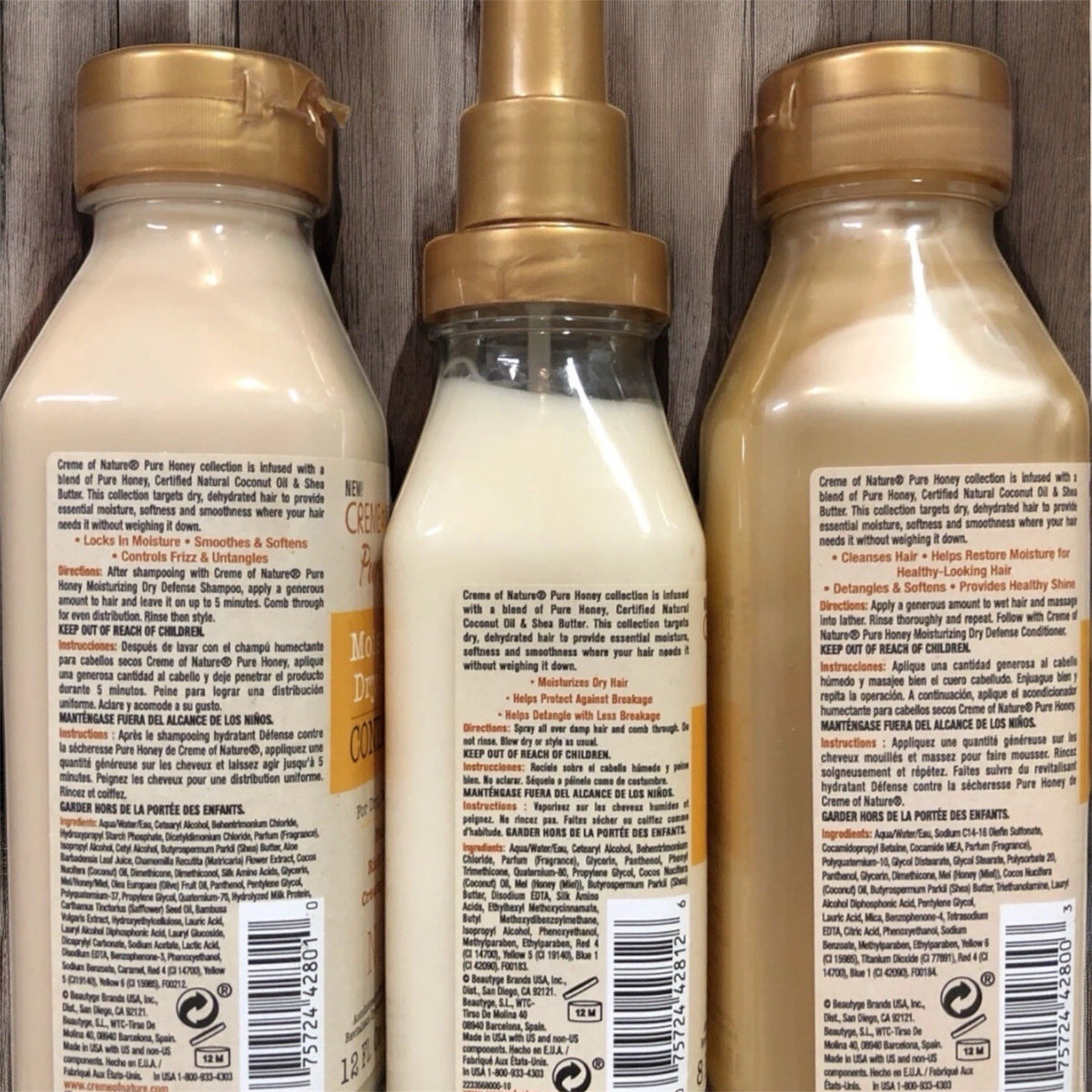 Cream of Nature Pure Honey Moisturizing Shampoo & Conditioner Set for Dry Hair