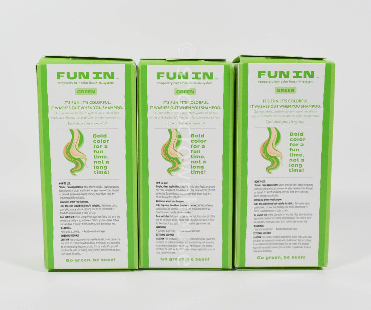 Sun In Temporary Hair Color Brush - Green, 3 Pack