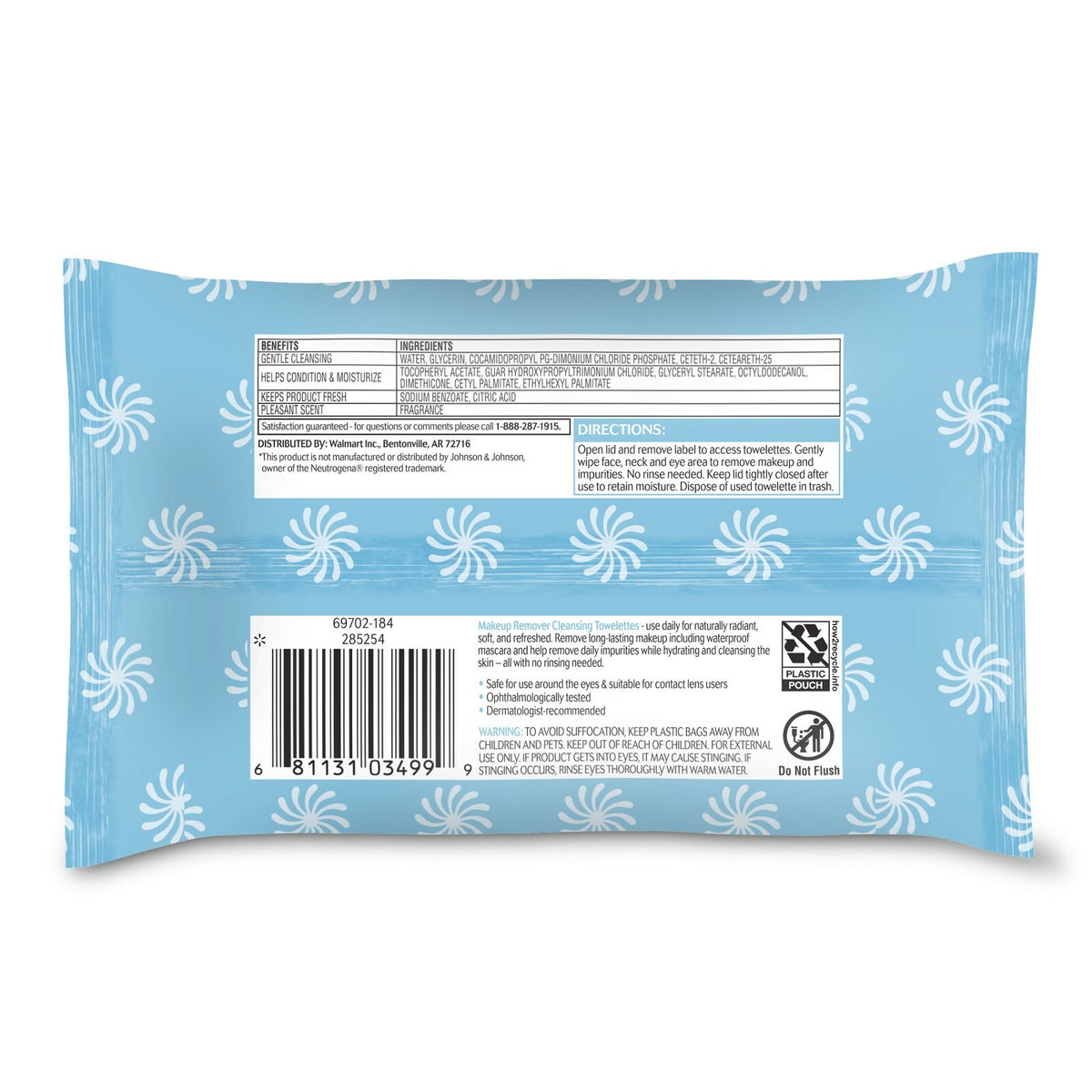 Makeup Remover Cleansing Towelettes Waterproof Eyes - 40 Pre-Moistened Wipes