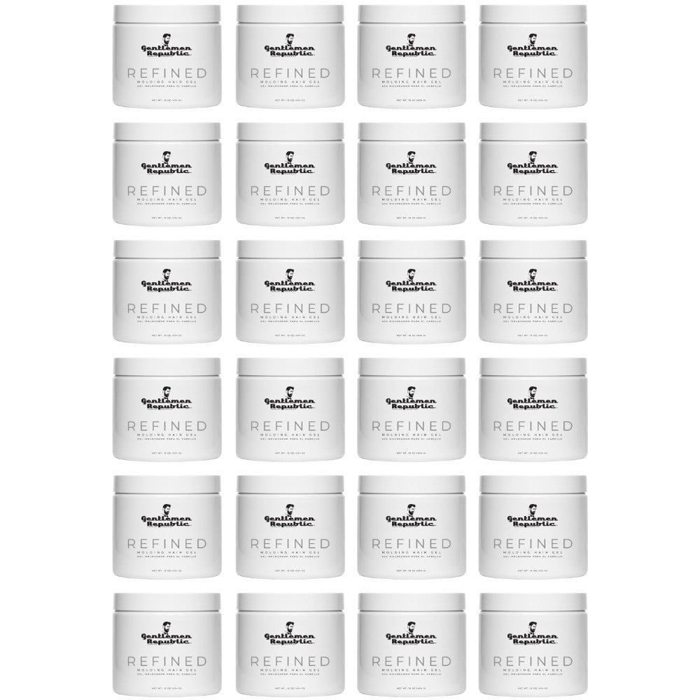 Refined Hair Gel for Men - Hard Hold & High Shine, 16oz, Premium Styling
