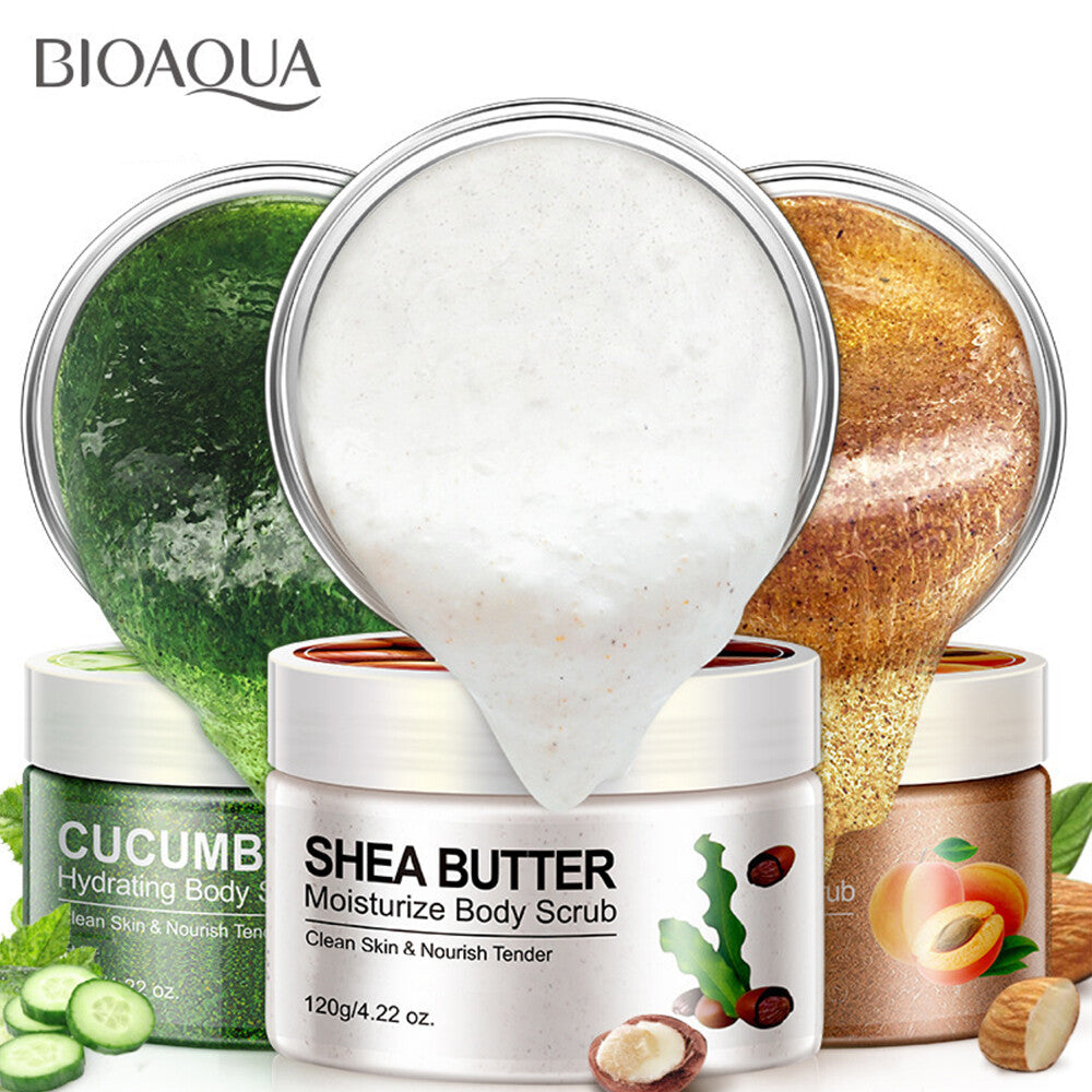 Moisturizing Body Scrub with Shea Butter, Almond & Cucumber - 120g