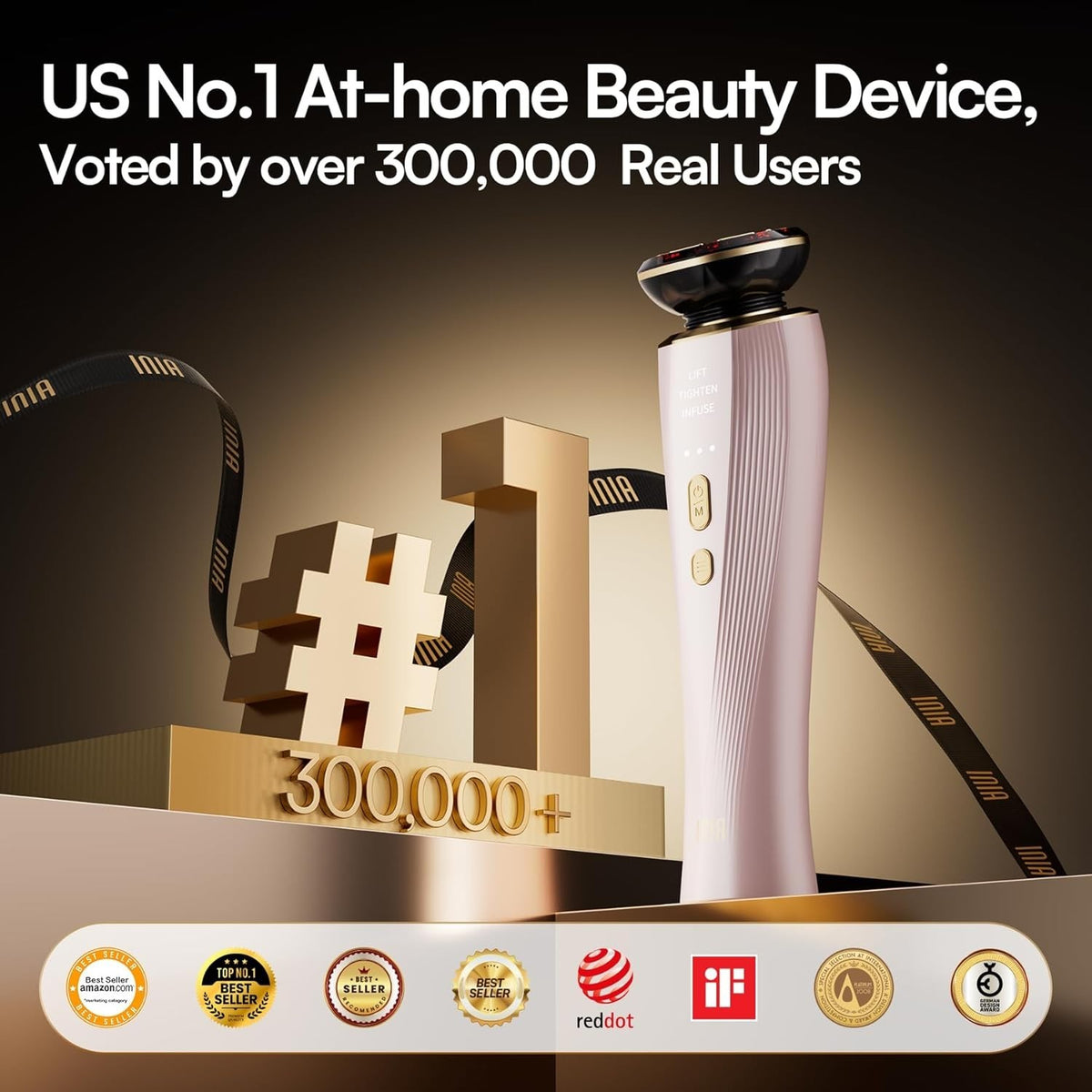 3-in-1 Microcurrent Facial Device with Red Light Therapy for Face and Neck