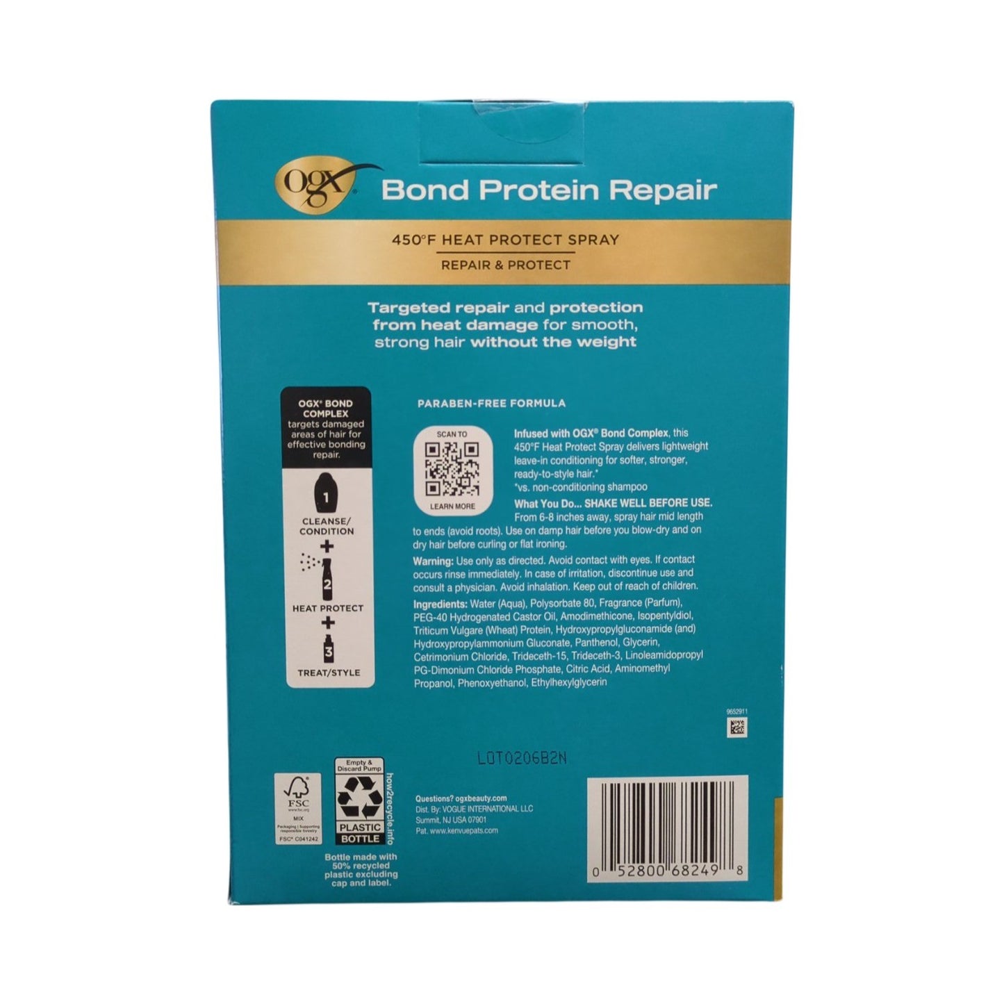OGX Bond Protein Repair Heat Protect Spray 450°F - 13 fl. oz. 2 Pack