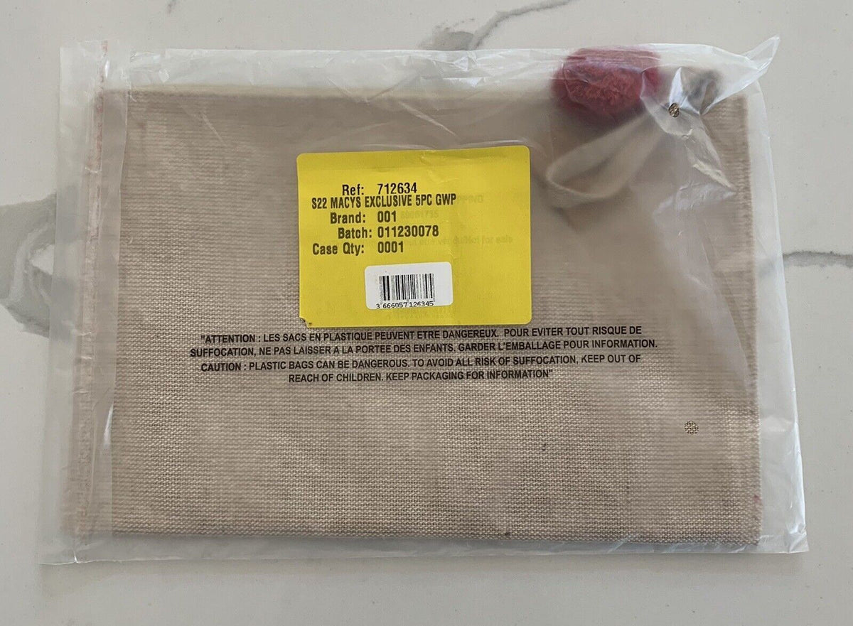 Set of 2 Beige Canvas Makeup & Toiletry Bags - Travel Cosmetic Pouches
