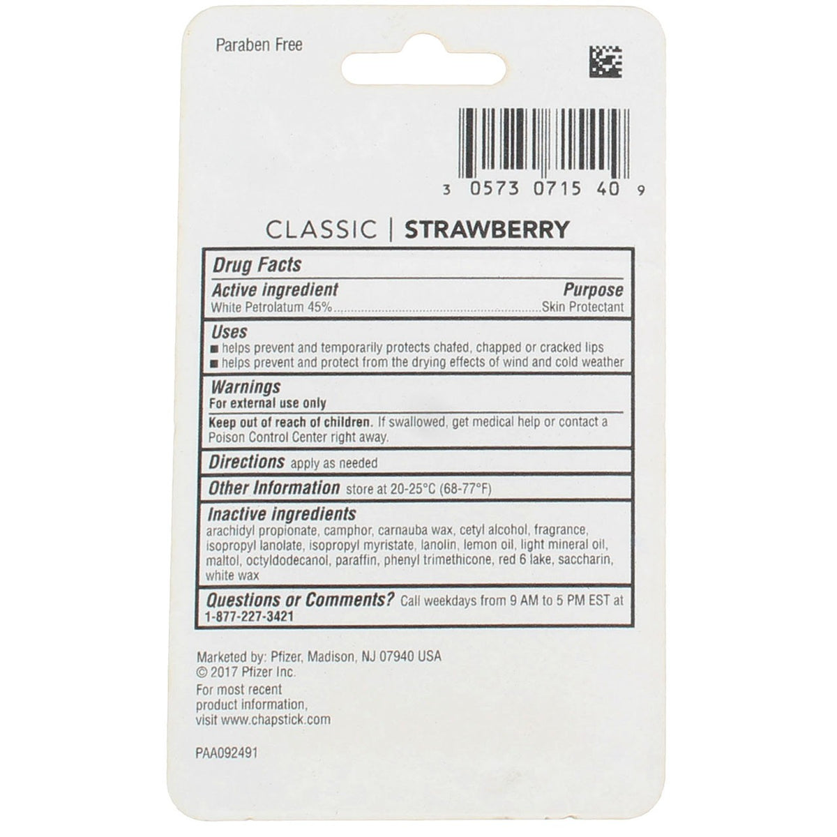 2 Pack Classic Strawberry Lip Balm - Moisturizing Lip Care Set