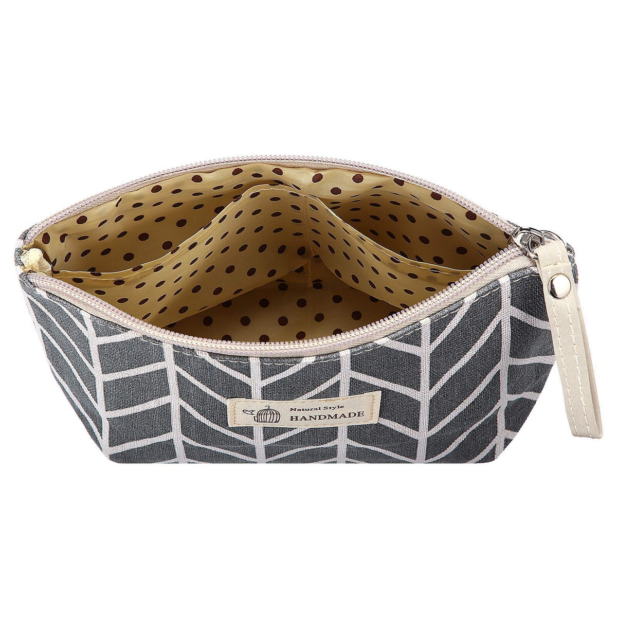 4-Piece Canvas Makeup Bags Set with Zipper - Multi-Style Travel Toiletry Organizer